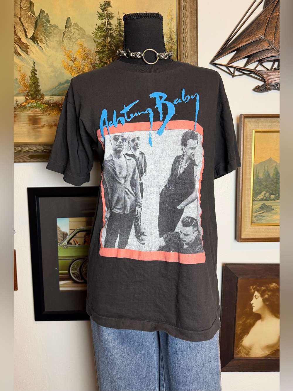 RARE Original Vintage 1992 U2 "Achtung Baby" Zoo TV Tour T-Shirt Size S-M